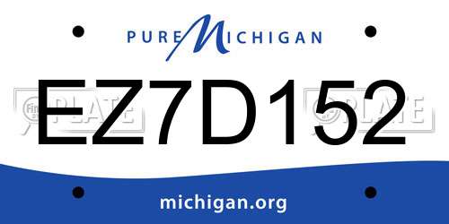 EZ7D152 Michigan License Plate