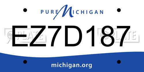 EZ7D187 Michigan License Plate