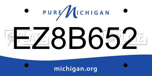 EZ8B652 Michigan License Plate