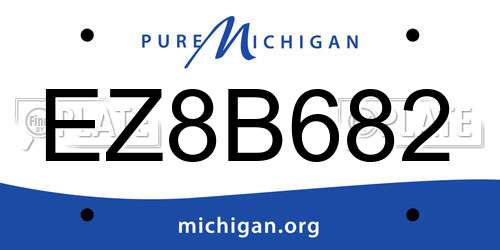 EZ8B682 Michigan License Plate