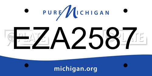 EZA2587 Michigan License Plate