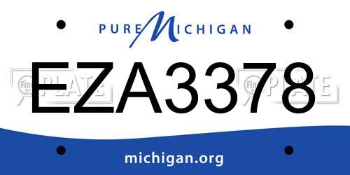 EZA3378 Michigan License Plate