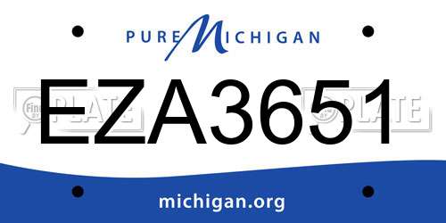 EZA3651 Michigan License Plate