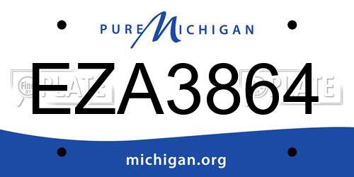 EZA3864 Michigan License Plate