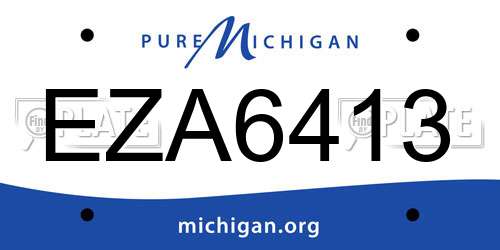 EZA6413 Michigan License Plate