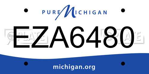EZA6480 Michigan License Plate