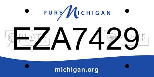 EZA7429 Michigan License Plate