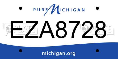 EZA8728 Michigan License Plate