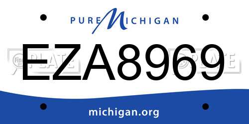 EZA8969 Michigan License Plate