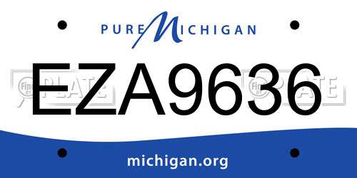 EZA9636 Michigan License Plate