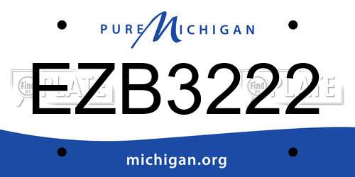 EZB3222 Michigan License Plate