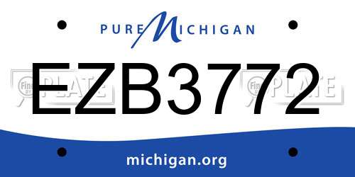 EZB3772 Michigan License Plate
