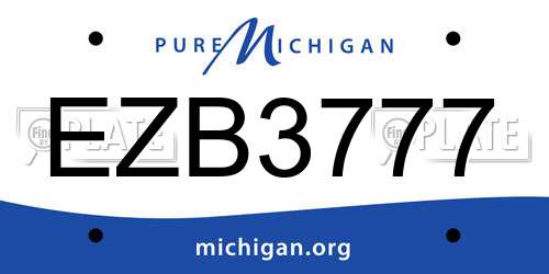 EZB3777 Michigan License Plate