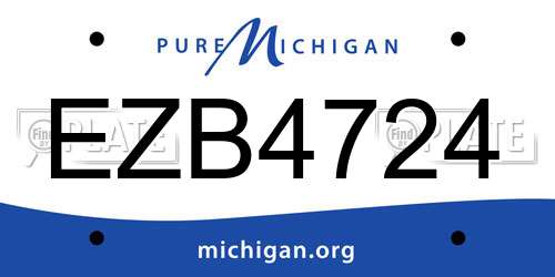 EZB4724 Michigan License Plate