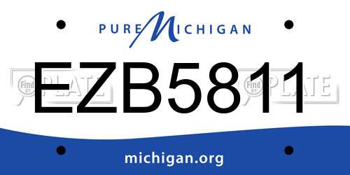 EZB5811 Michigan License Plate