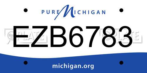 EZB6783 Michigan License Plate