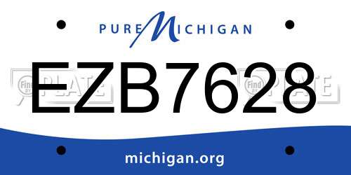 EZB7628 Michigan License Plate