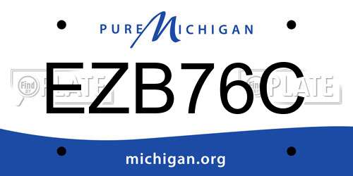 EZB76C Michigan License Plate