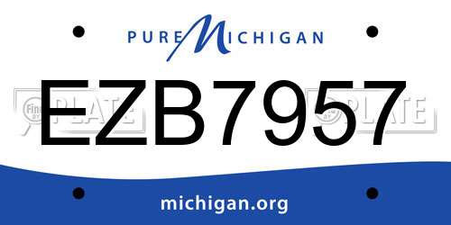EZB7957 Michigan License Plate