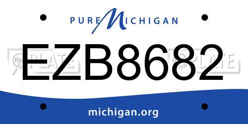 EZB8682 Michigan License Plate