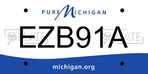 EZB91A Michigan License Plate