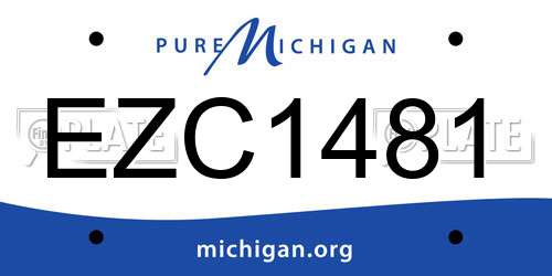 EZC1481 Michigan License Plate