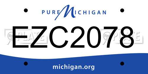 EZC2078 Michigan License Plate