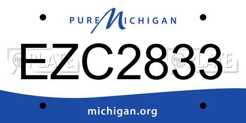 EZC2833 Michigan License Plate