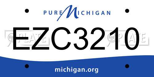 EZC3210 Michigan License Plate