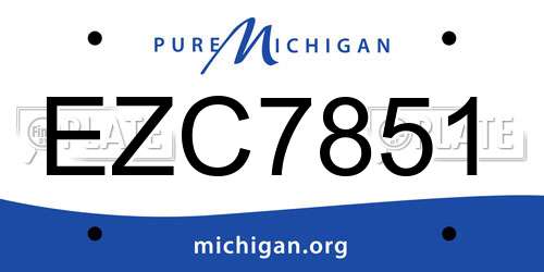 EZC7851 Michigan License Plate