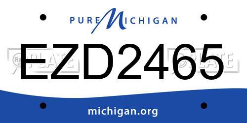 EZD2465 Michigan License Plate