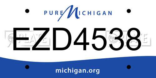 EZD4538 Michigan License Plate