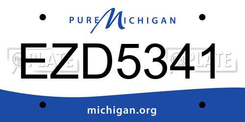 EZD5341 Michigan License Plate