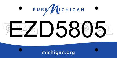 EZD5805 Michigan License Plate