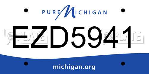 EZD5941 Michigan License Plate