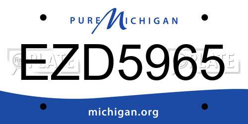 EZD5965 Michigan License Plate