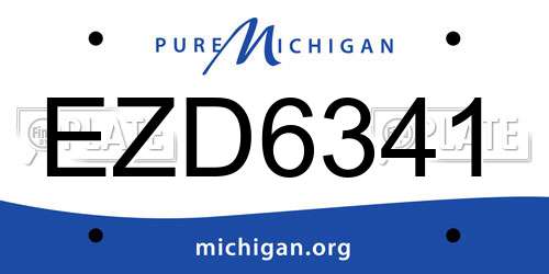 EZD6341 Michigan License Plate