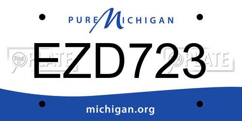 EZD723 Michigan License Plate