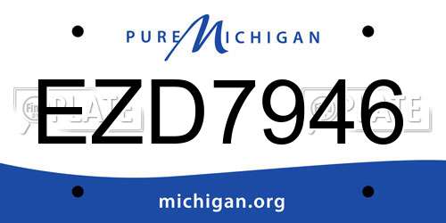 EZD7946 Michigan License Plate