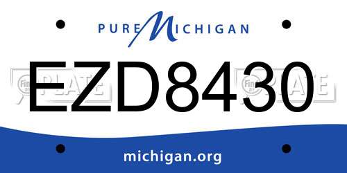 EZD8430 Michigan License Plate