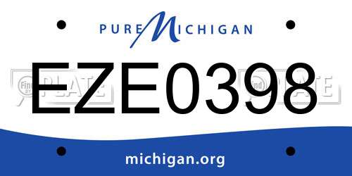 EZE0398 Michigan License Plate