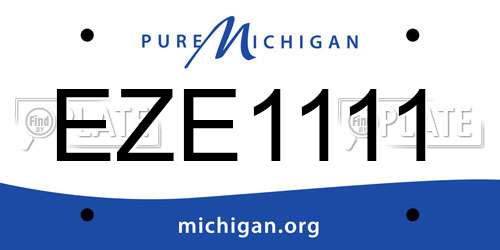 EZE1111 Michigan License Plate