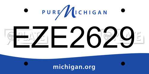 EZE2629 Michigan License Plate