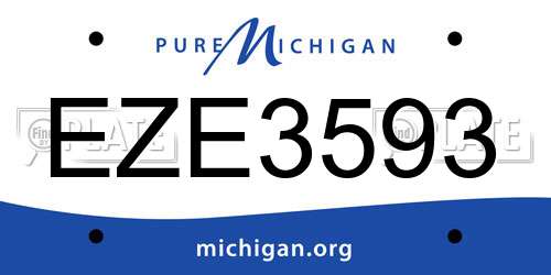 EZE3593 Michigan License Plate