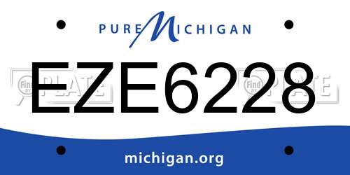 EZE6228 Michigan License Plate