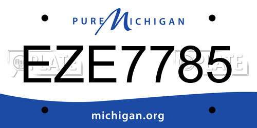 EZE7785 Michigan License Plate