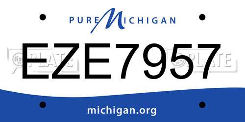 EZE7957 Michigan License Plate