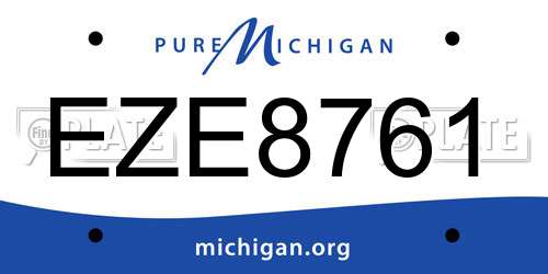 EZE8761 Michigan License Plate