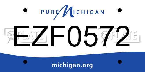 EZF0572 Michigan License Plate