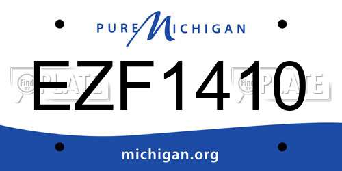 EZF1410 Michigan License Plate